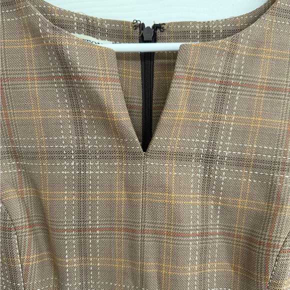Vintage Pendleton Women’s Wool Tweed Plaid Shift Dress Size 12 Brown Sleeveless - Picture 2 of 6